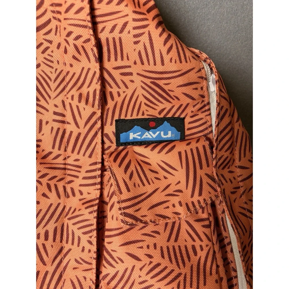 Kavu Rope Sling Crossbody Backpack Orange Tribal Geometric Hiking Rope Bag
